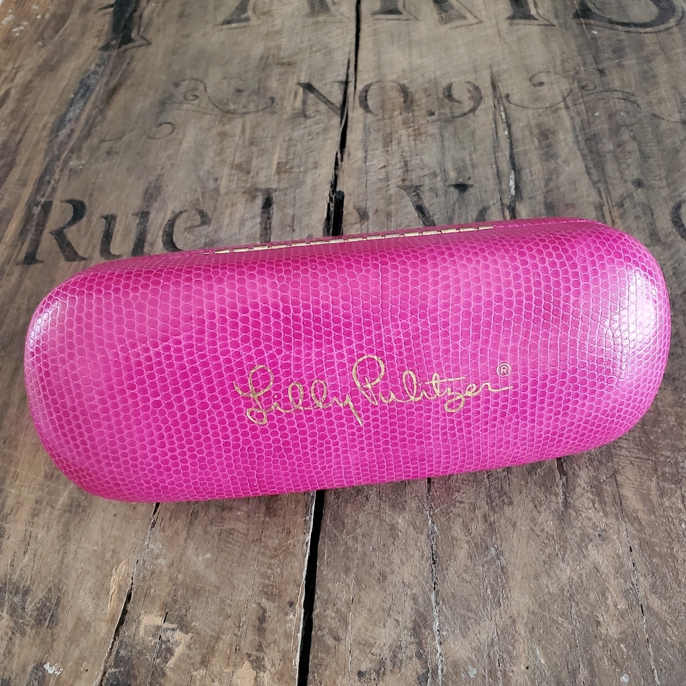 🔥LILLY PULITZER‎ Hot Pink Hard Shell Eyeglass | Sunglass | Eyewear Case